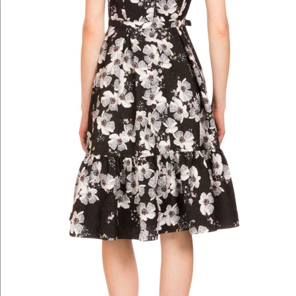 Erdem Printed Floral Jacquard Gaby Fit N Flare Dress w Pockets - Picture 2 of 15